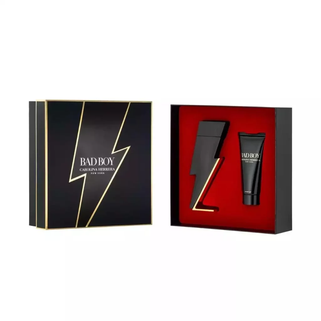 luxe gift sets for him - Carolina Herrera Bad Boy Eau De Toilette 100Ml With Shower Gel 100Ml - Parcos Luxezine